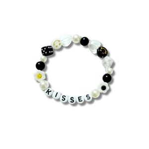 Smiley with Pearls and mismatched beads bracelet